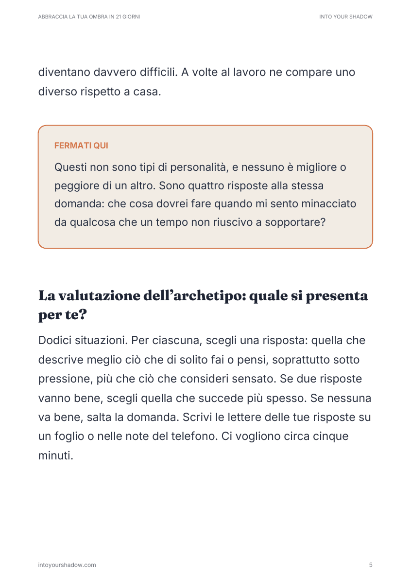 Una pagina del libro: Il Diario dei Trigger